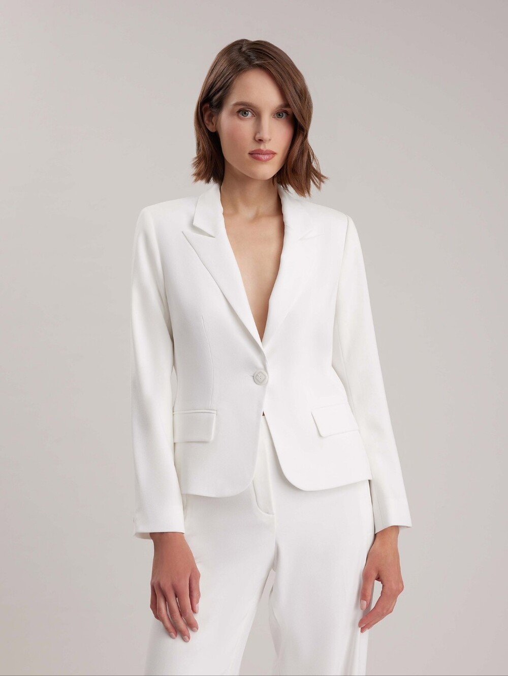 Anne Fontaine Lido White Designer Jacket With Buttons